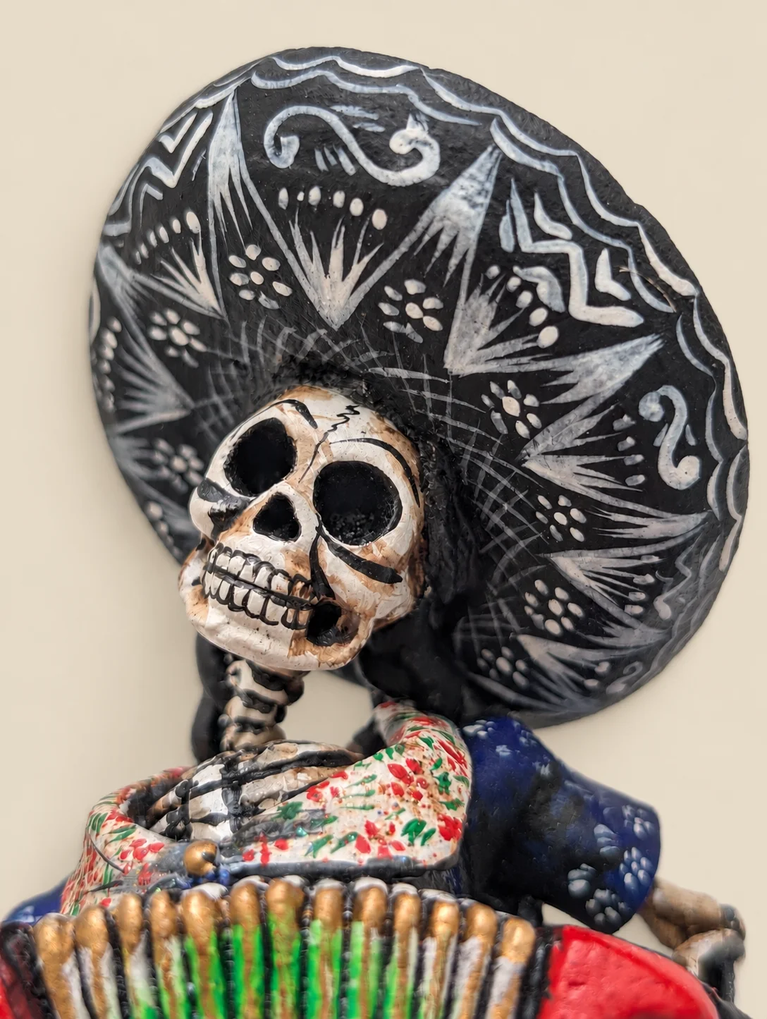 Skeleton accordion player figure